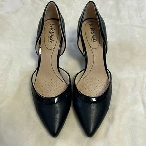 Black Leather Pumps